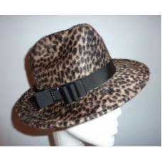 Baby Cheetah Print Fur Felt Trilby