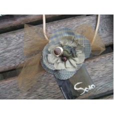Olive Green Check Multi Flower Corsage