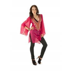 Monica Fuschia Embellished Designer Kaftan