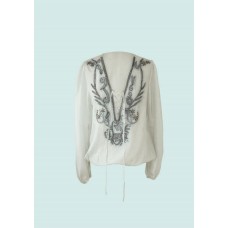 Bridgette Cream Embellished Open Front Floaty Top Bridgette Cream Embellished Open Front Floaty Top