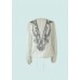 Bridgette Cream Embellished Open Front Floaty Top Bridgette Cream Embellished Open Front Floaty Top