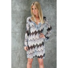 The Willa Black And White Silk Kaftan Dress