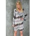 The Willa Black And White Silk Kaftan Dress