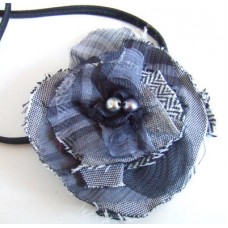 Herringbone And Grey Chiffon Flower Corsage