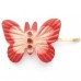 Leather Butterfly Hair Slide - Red