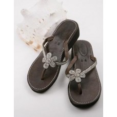 Plain Flower Heel In Silver