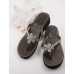 Plain Flower Heel In Silver