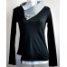 Long Sleeve Black With Dark Grey Check Top