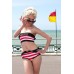 Ruffle Bikini Candy Stripe Black