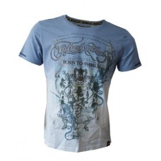 Faded Blue Hulagun Scoop Neck Single Jersey Tee