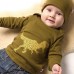Dinosaur Print Baby T-shirt In Olive With A Sparkly Eye