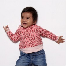 Red And Powder Pink Long-sleeved Baby T-shirt
