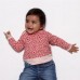 Red And Powder Pink Long-sleeved Baby T-shirt