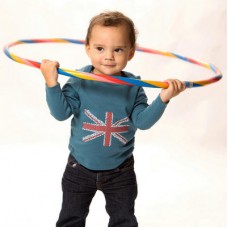 Intricate Union Jack Print Baby T-shirt In Blue