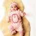 Penguin Print Babygrow In Powder Pink With Sparkly Eyes