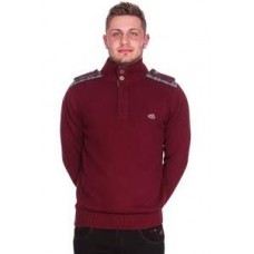 Burgundy Swearter With Tartan Trim