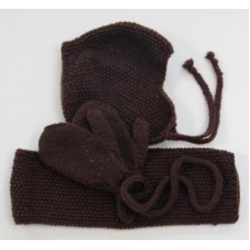 Toddler Hat Set In Chocolate