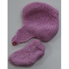 Baby Hat Set In Rose