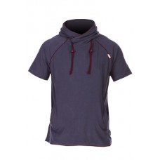 Charcoal Burgundy Short Sleeved Boxer Hoody