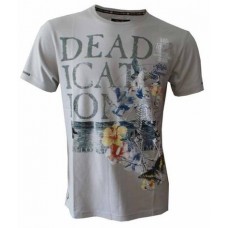 Grey Deadication Crew Neck Single Jersey Tee