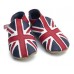 Union Jack Flag Navy With Red And White Soft Leather Baby Shoes