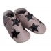 Taupe With Chocolate Stars Soft Leather Baby Shoes
