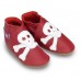 Tommy Red With White Skull Soft Leather Baby Shoes