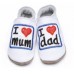 I Love Mum And Dad Soft Leather Baby Shoes In White