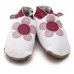 Pink Poppy Soft Leather Baby Shoes In White