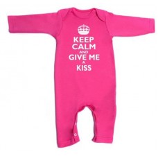 Keep Calm Hot Pink Romper With White Print