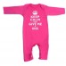 Keep Calm Hot Pink Romper With White Print