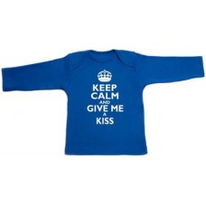 Keep Calm Blue Top With White Print