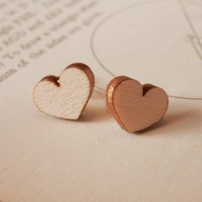 Wooden Heart Earrings
