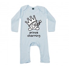 Prince Charming Romper In Pale Blue