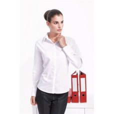 Premier Women's Poplin Long Sleeve Blouse In Black And White