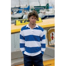Front Row Sewn Stripe Long Sleeved Rugby Shirt