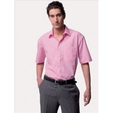 Russell Collection Men's Short Sleeved Pure Cotton Poplin Shirt