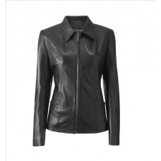 Woodland Leather Ladies Classic Leather Zip Jacket