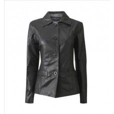 Woodland Leather Ladies Button Top Leather Jacket