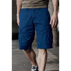 Kariban Spaso Mens Bermuda Shorts In Light Beige And Navy