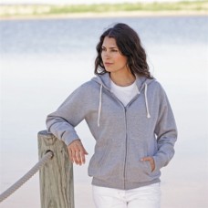 Front Row Women's Zip Through Hoodie In Black And Heather Grey