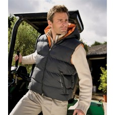 Result Mens Dax Down Feel Gilet In Black/orange And Espresso/orange