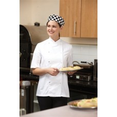 Dennys Chefswear Women's Short Sleeve Jacket In White