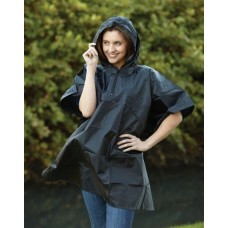 Yoko Hi-vis Class 3 Rain Poncho In Black And Hi-vis Yellow