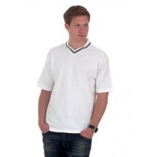 Uneek Clothing Johnny Collar Pique Poloshirt In White And Navy