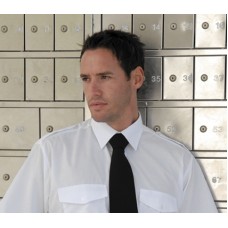 Mandate Long Sleeve Mega Pilot Shirt In Brigade Navy And White