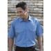 Mandate Long Sleeve Stud Workshirt In Petrol And Sky