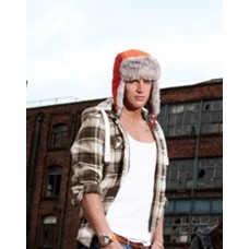 Beechfield Mens Sherpa Hat In Black, Light Grey, Orange