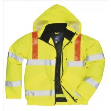 Portwest Work Wear Hi-vis Bomber With Reflexite Red Braces
