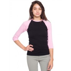 10 X American Apparel Baby Rib 3/4 Sleeve Printed Raglan